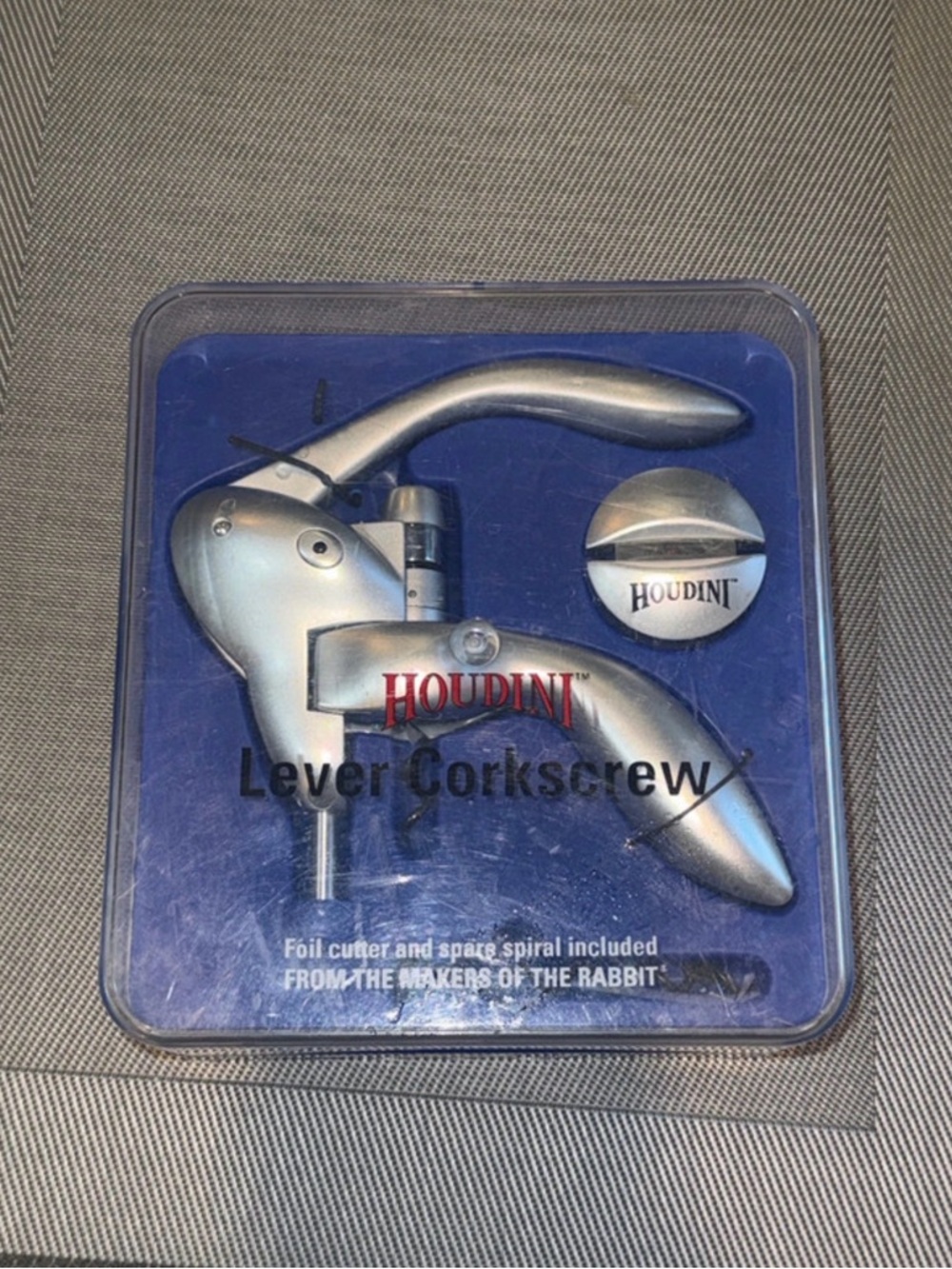 Houdini Lever Corkscrew. Wine Opener.